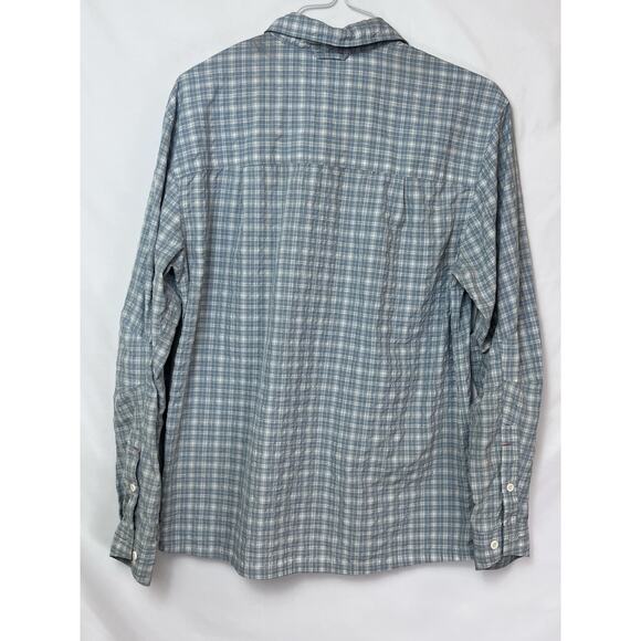 Simms Men's Blue/White Plaid Fishing Athleisure Shirt - Size Medium - Picture 2 of 8